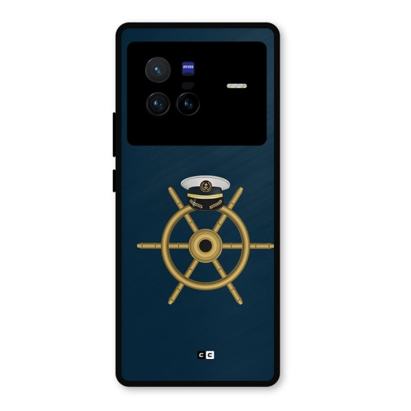 Ship Wheel And Cap Metal Back Case for Vivo X80