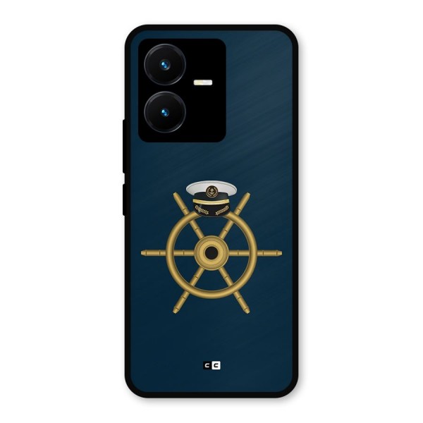 Ship Wheel And Cap Metal Back Case for Vivo Y22s