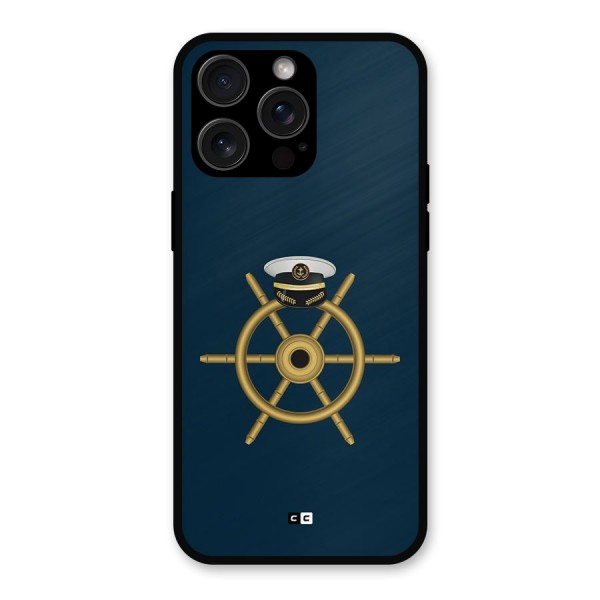 Ship Wheel And Cap Metal Back Case for iPhone 15 Pro Max