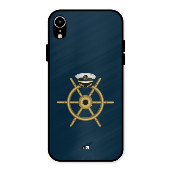 Ship Wheel And Cap Metal Back Case for iPhone XR