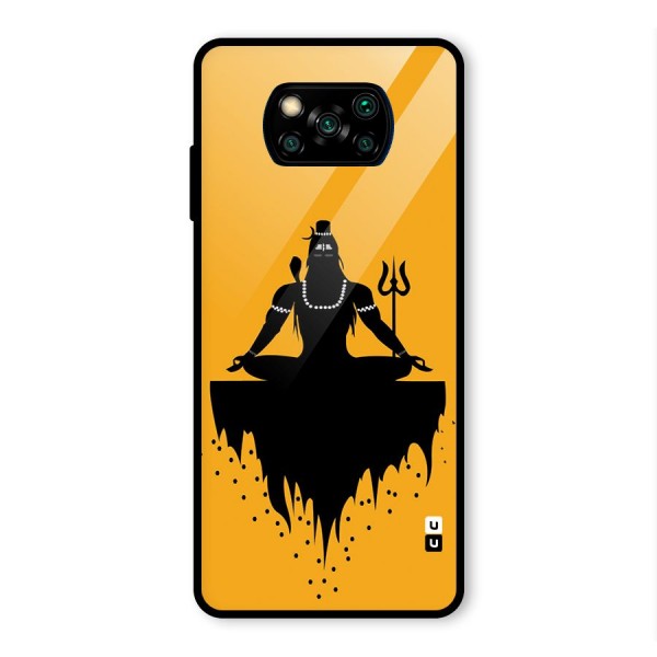 Shiva Meditation Glass Back Case for Poco X3 Pro