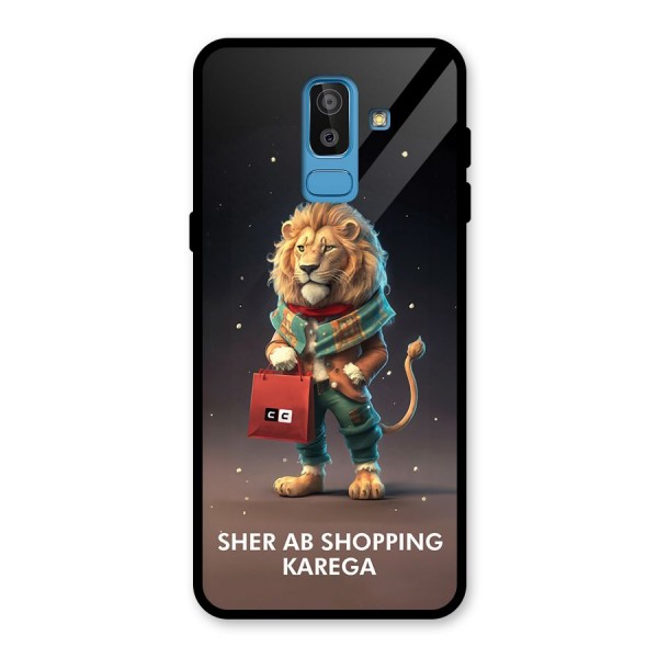 Shopping Sher Glass Back Case for Galaxy J8