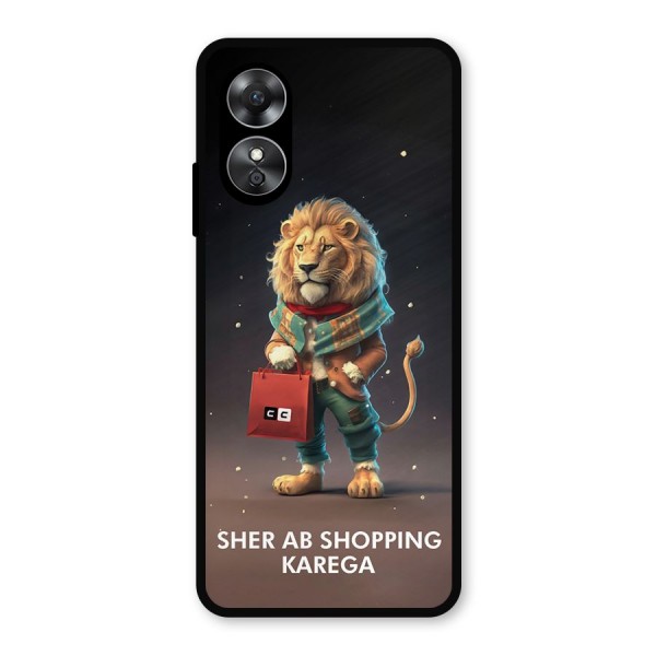 Shopping Sher Metal Back Case for Oppo A17