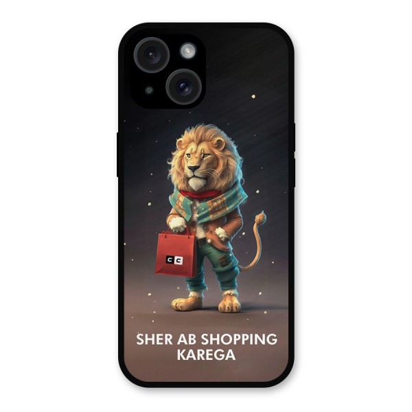 Shopping Sher Metal Back Case for iPhone 15