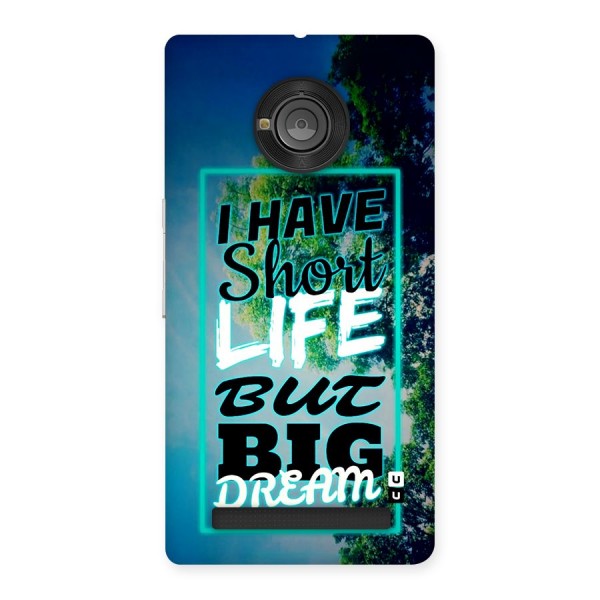 Short Life Big Dream Back Case for Yuphoria