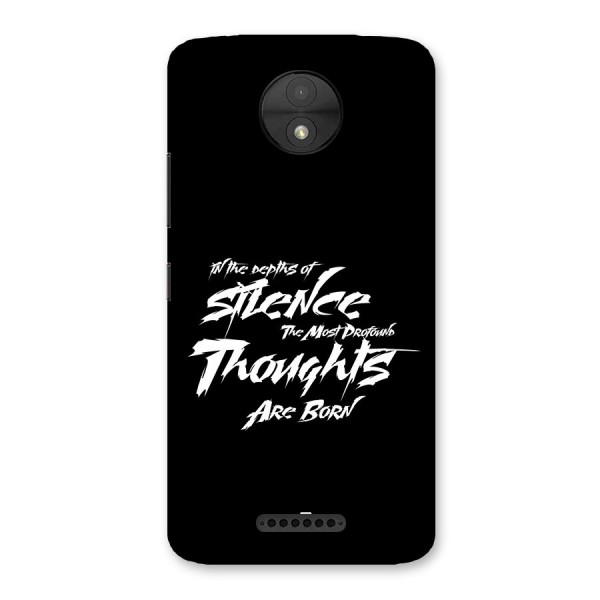 Silent Thoughts Back Case for Moto C