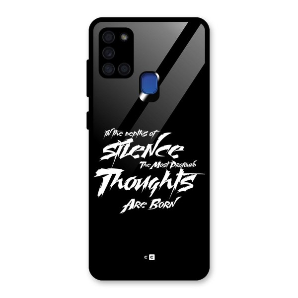 Silent Thoughts Glass Back Case for Galaxy A21s