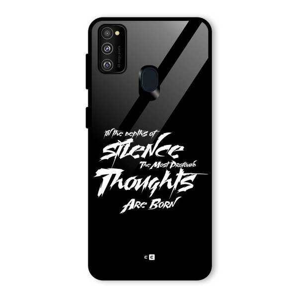 Silent Thoughts Glass Back Case for Galaxy M21