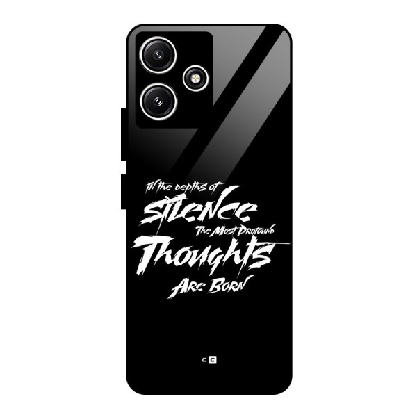 Silent Thoughts Glass Back Case for Poco M6 Pro