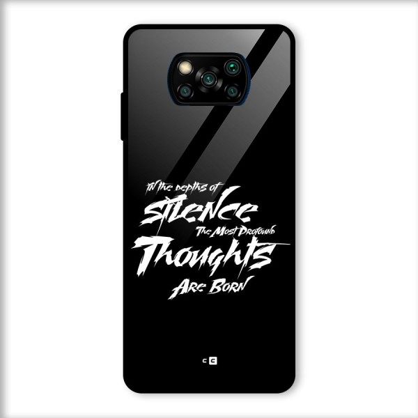 Silent Thoughts Glass Back Case for Poco X3