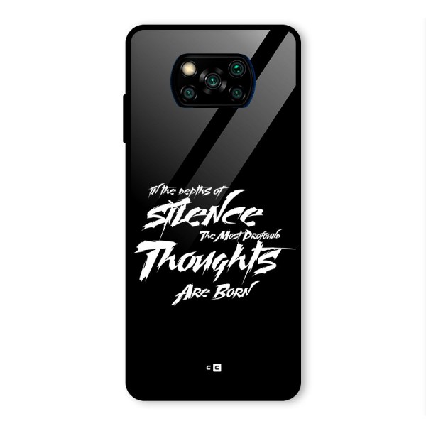 Silent Thoughts Glass Back Case for Poco X3 Pro