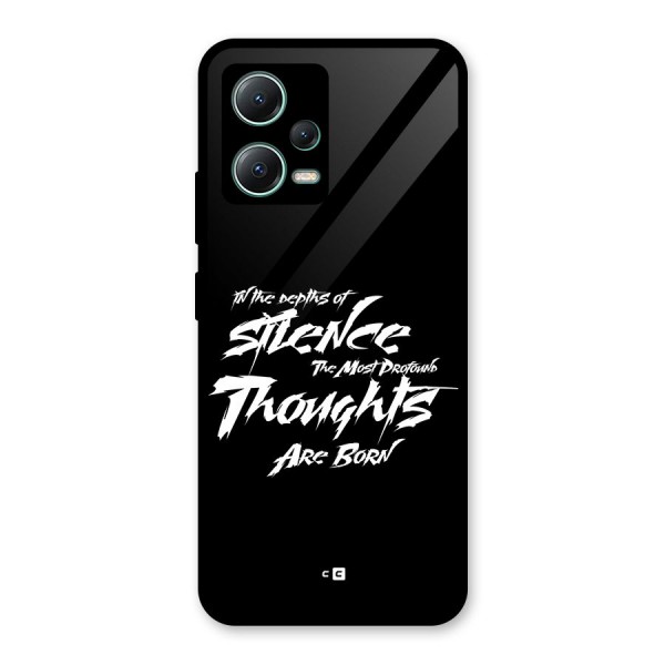 Silent Thoughts Glass Back Case for Poco X5