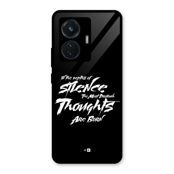 Silent Thoughts Glass Back Case for Vivo T1 44W