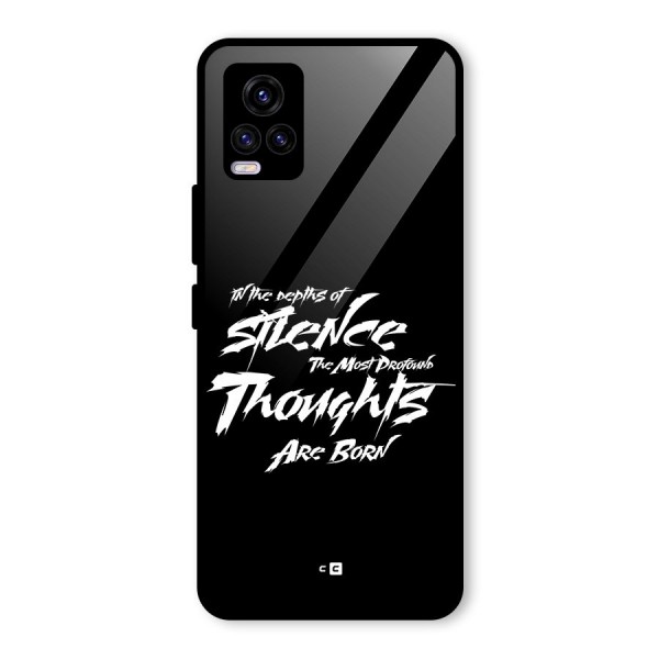 Silent Thoughts Glass Back Case for Vivo V20 2021