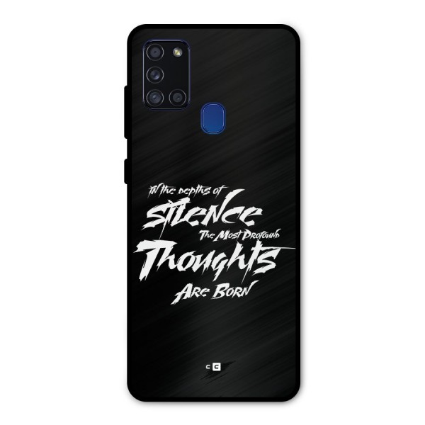 Silent Thoughts Metal Back Case for Galaxy A21s