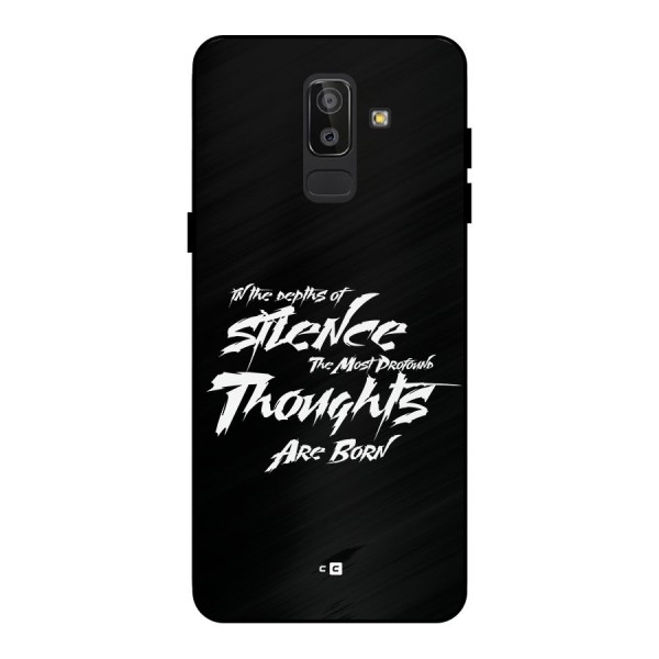 Silent Thoughts Metal Back Case for Galaxy J8