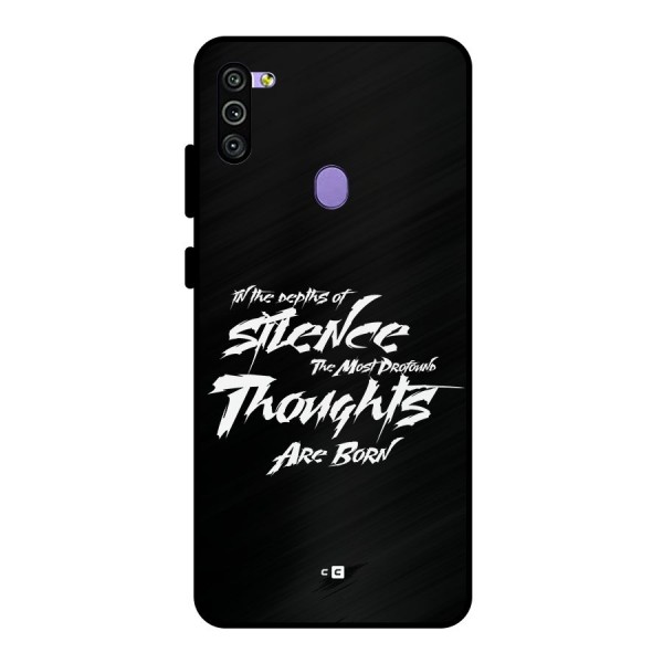 Silent Thoughts Metal Back Case for Galaxy M11