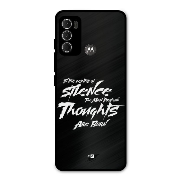 Silent Thoughts Metal Back Case for Moto G60