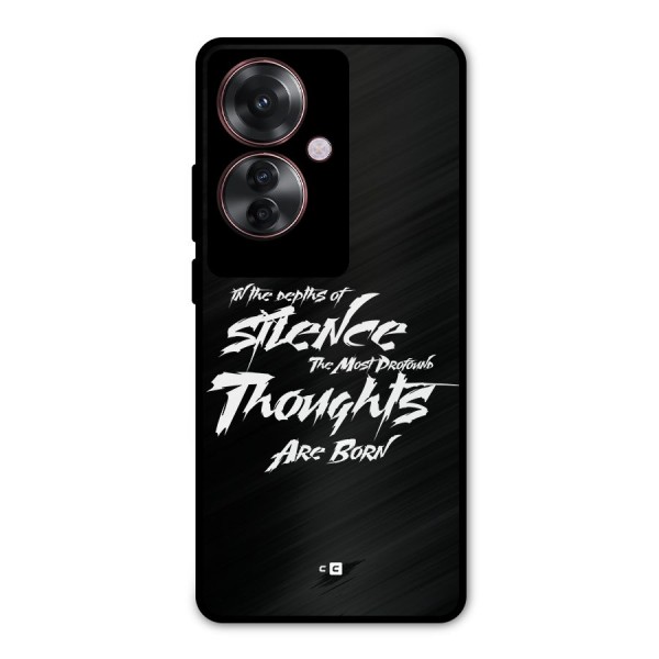 Silent Thoughts Metal Back Case for Oppo F25 Pro