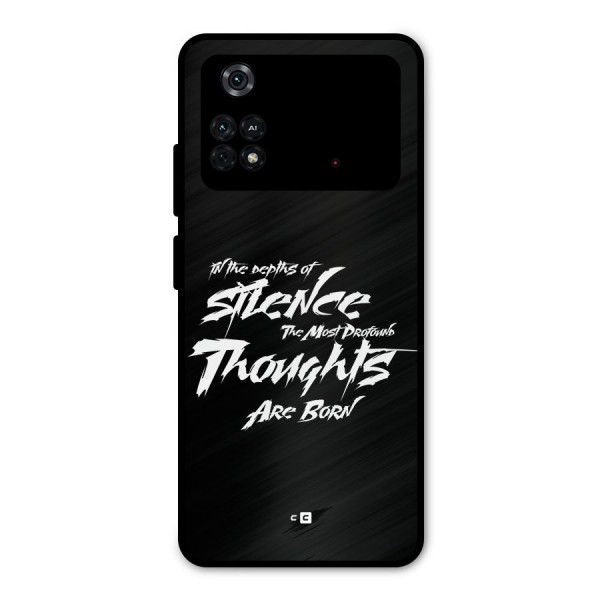 Silent Thoughts Metal Back Case for Poco M4 Pro 4G