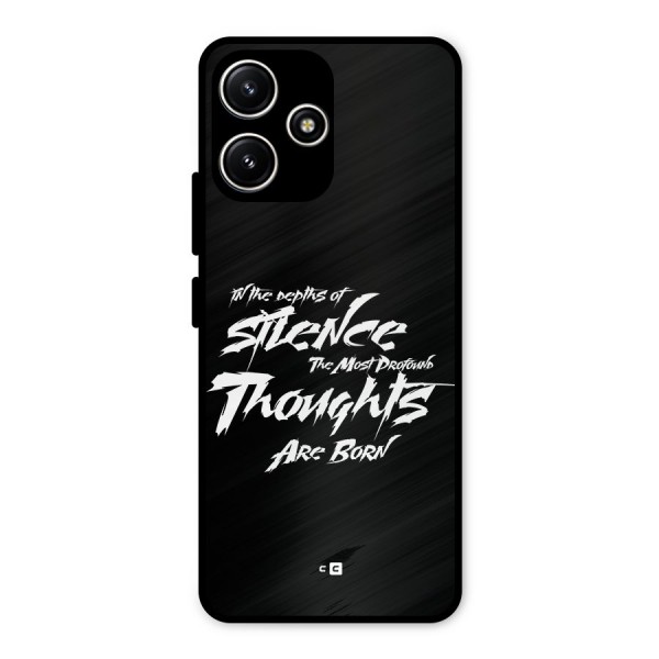 Silent Thoughts Metal Back Case for Poco M6 Pro