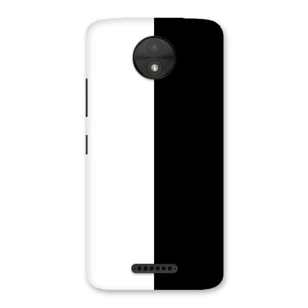 Simple Black White Back Case for Moto C