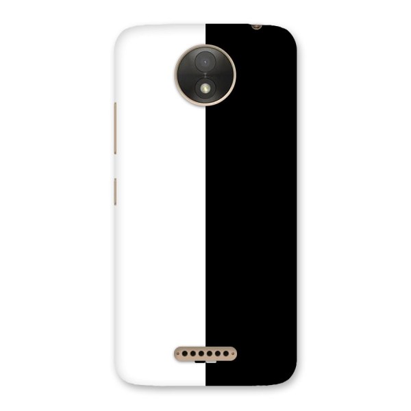 Simple Black White Back Case for Moto C Plus