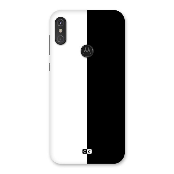 Simple Black White Back Case for Motorola One Power