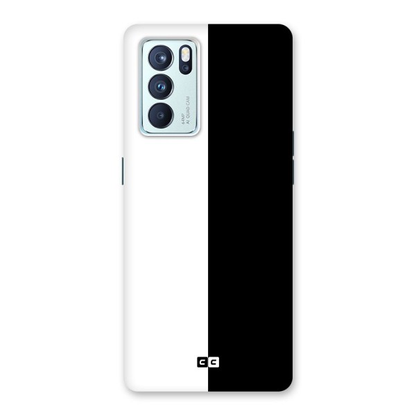 Simple Black White Glass Back Case for Oppo Reno6 Pro 5G