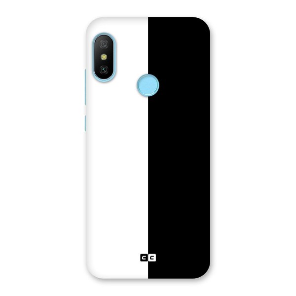 Simple Black White Back Case for Redmi 6 Pro