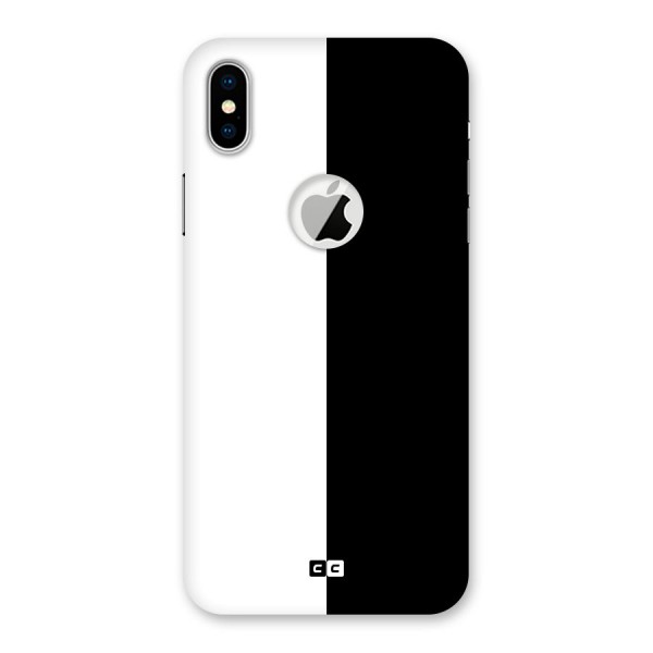 Simple Black White Back Case for iPhone XS Logo Cut