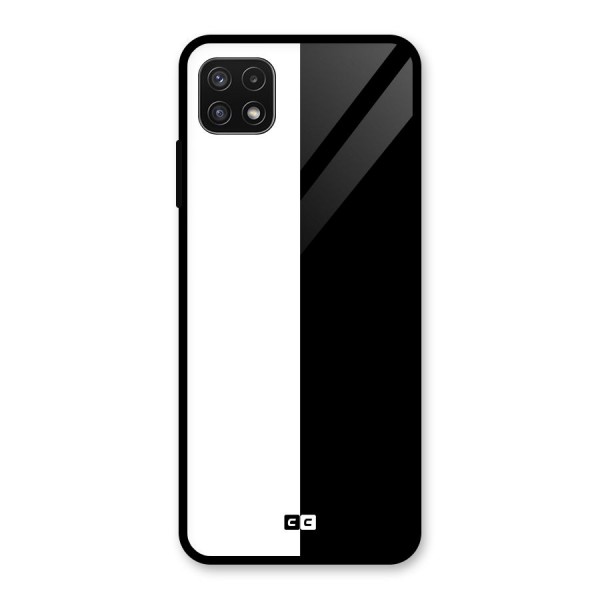 Simple Black White Glass Back Case for Galaxy A22 5G