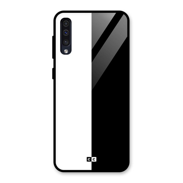 Simple Black White Glass Back Case for Galaxy A50s