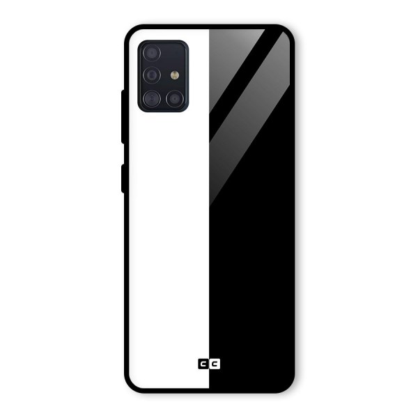 Simple Black White Glass Back Case for Galaxy A51