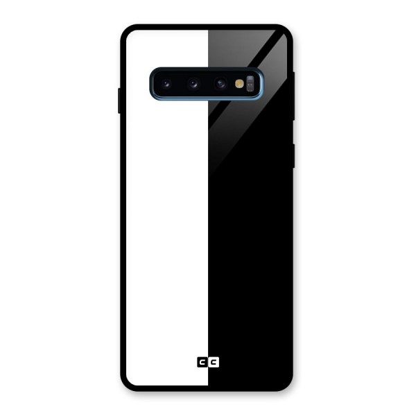 Simple Black White Glass Back Case for Galaxy S10