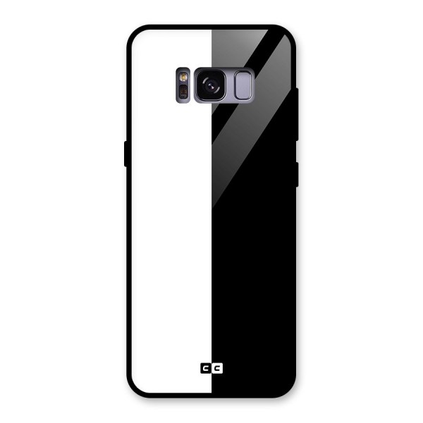 Simple Black White Glass Back Case for Galaxy S8