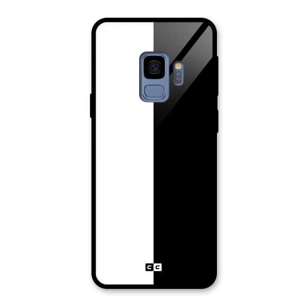 Simple Black White Glass Back Case for Galaxy S9