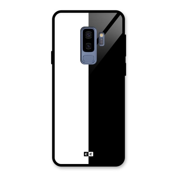 Simple Black White Glass Back Case for Galaxy S9 Plus