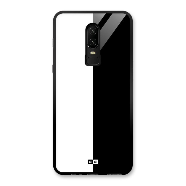 Simple Black White Glass Back Case for OnePlus 6