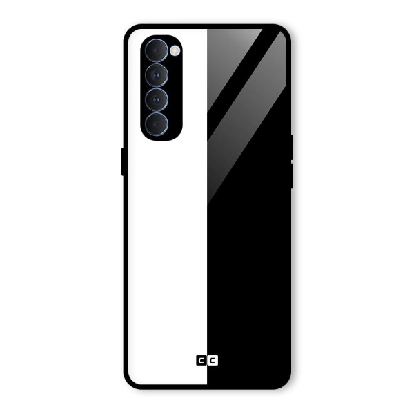 Simple Black White Glass Back Case for Oppo Reno4 Pro