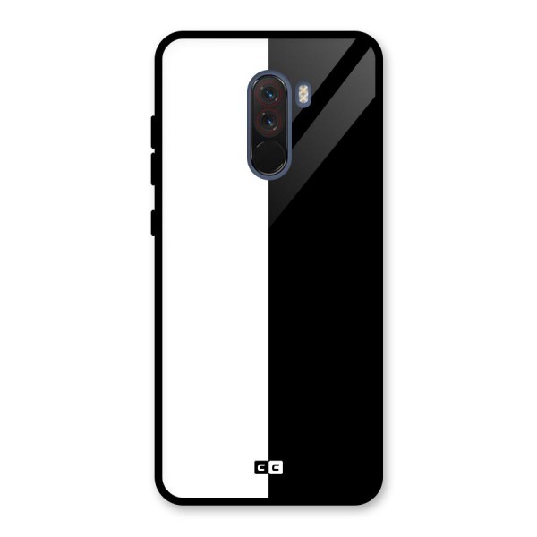 Simple Black White Glass Back Case for Poco F1