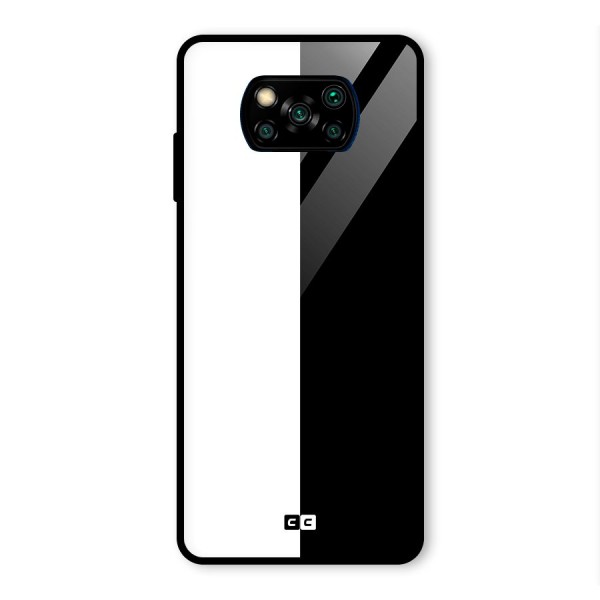 Simple Black White Glass Back Case for Poco X3 Pro