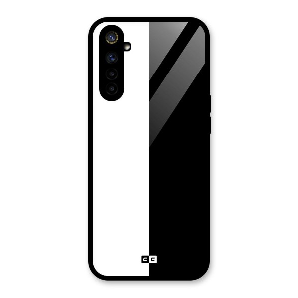 Simple Black White Glass Back Case for Realme 6