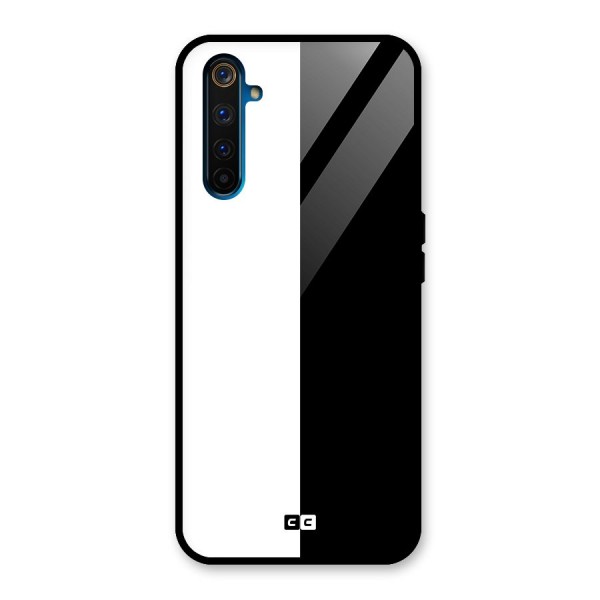 Simple Black White Glass Back Case for Realme 6 Pro