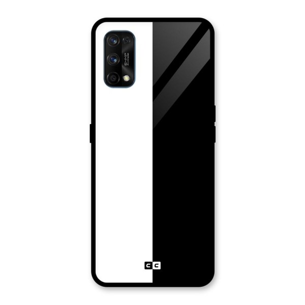 Simple Black White Glass Back Case for Realme 7 Pro