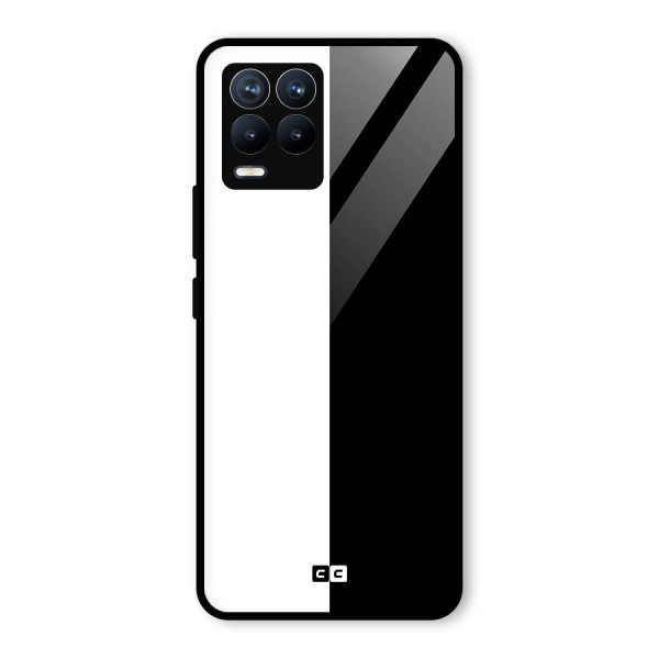 Simple Black White Glass Back Case for Realme 8 Pro