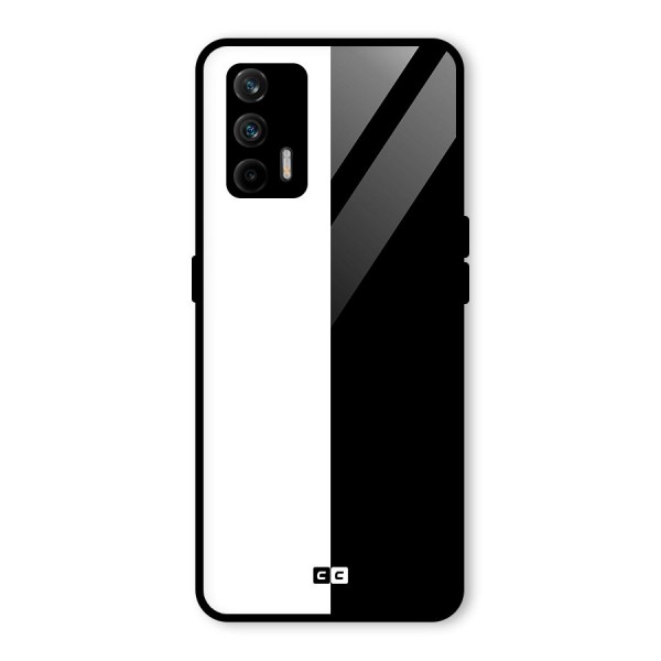 Simple Black White Glass Back Case for Realme X7 Max