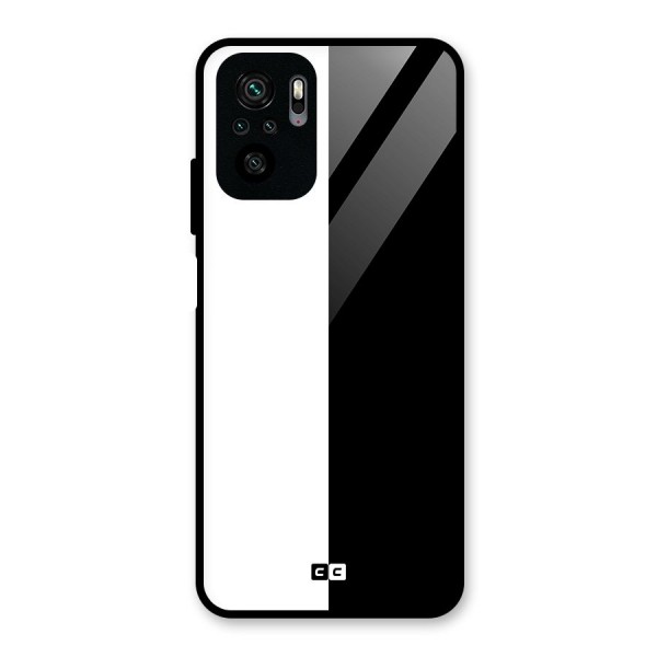 Simple Black White Glass Back Case for Redmi Note 10