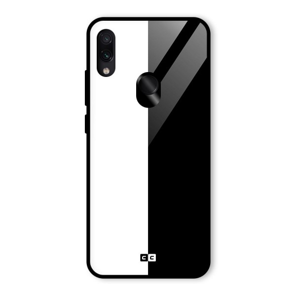 Simple Black White Glass Back Case for Redmi Note 7