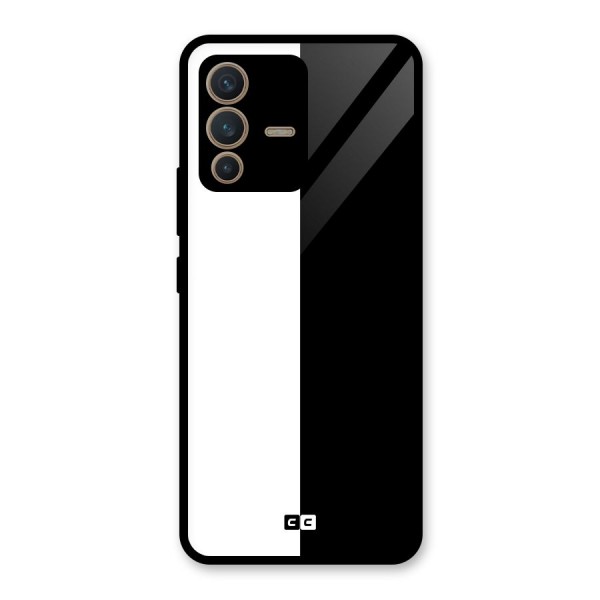 Simple Black White Glass Back Case for Vivo V23 5G